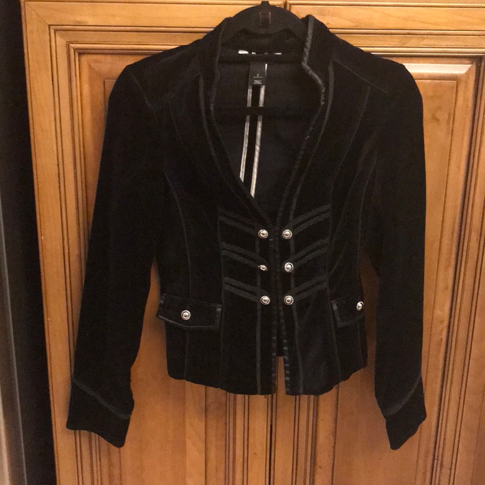 Black velvet military style jacket- timeless